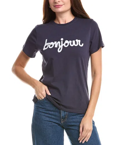 Cinq À Sept Cinq Sequined Bonjour Tee In Purple
