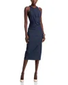 Cinq À Sept Clara Knot Front Sleeveless Denim Dress In Indigo
