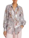 Cinq À Sept Claudette Womens Silk Blend Silk Button-down Top In Grey