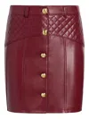 Cinq À Sept Claudia Quilted Button Mini Skirt In Burgundy