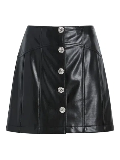 Cinq À Sept Claudia Vegan Leathe Skirt In Blue