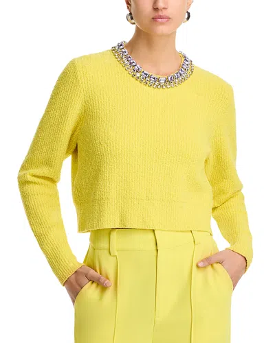 Cinq À Sept Cinq A Sept Claudine Embellished Sweater In Star Fruit