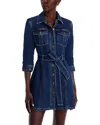 Cinq À Sept Cinq A Sept Clea Button Front Denim Mini Dress In Oceane