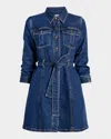 Cinq À Sept Cinq A Sept Clea Button Front Denim Mini Dress In Oceane