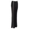 Cinq À Sept Cinq A Sept Clear Strass Crystal Trim High Waisted Re Slpants In Black