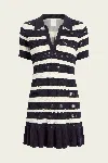 Cinq À Sept Clementine Knit Polo Dress In Navy Ivory