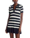 Cinq À Sept Cinq A Sept Clementine Knit Polo Dress In Navy/ivory