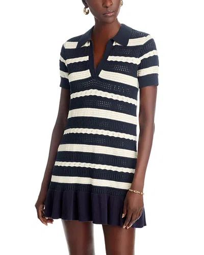 Cinq À Sept Cinq A Sept Clementine Knit Polo Dress In Navy/ivory