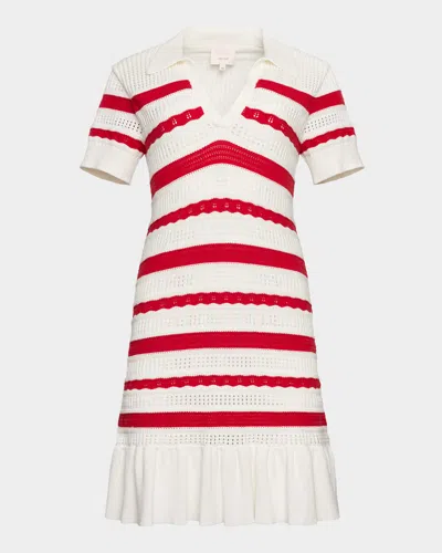 Cinq À Sept Clementine Knit Polo Dress In Red