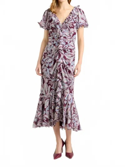 Cinq À Sept Clio Tulip Dress In Plum Multi