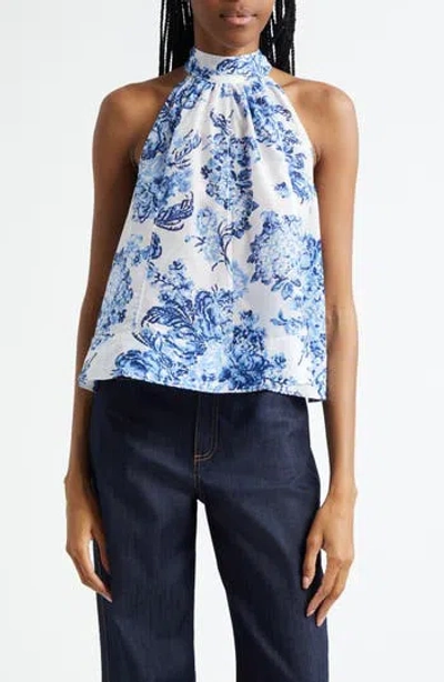 CINQ À SEPT CINQ À SEPT COASTAL BOUQUET RASHAN SLEEVELESS COTTON & SILK TOP