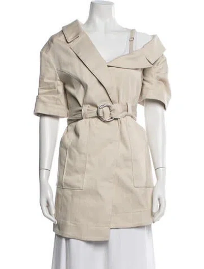 Pre-owned Cinq À Sept Coat In Neutral