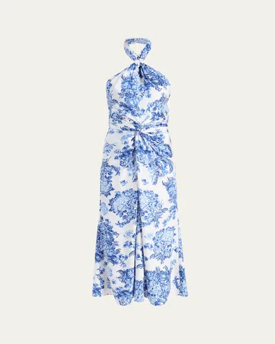 CINQ À SEPT COLI COSTAL BOUQUET HALTER DRESS