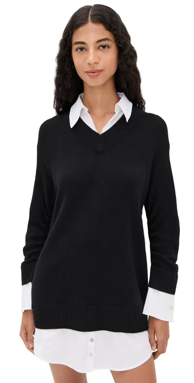 Cinq À Sept Collar Santina Dress Black/white