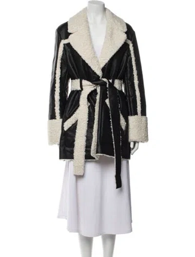 Pre-owned Cinq À Sept Colorblock Pattern Coat