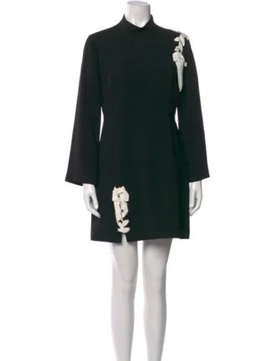 Pre-owned Cinq À Sept Colorblock Pattern Mini Dress In Black