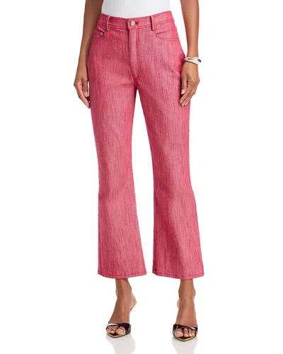 Cinq À Sept Cinq A Sept Colored Denim Stevie High Rise Ankle Jeans In Chilli Pepper In Red