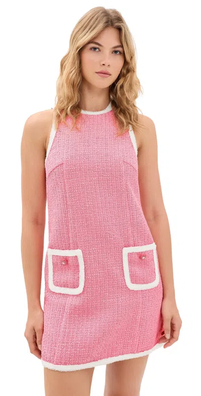 Cinq À Sept Contrast Auden Dress Elle Pink/white
