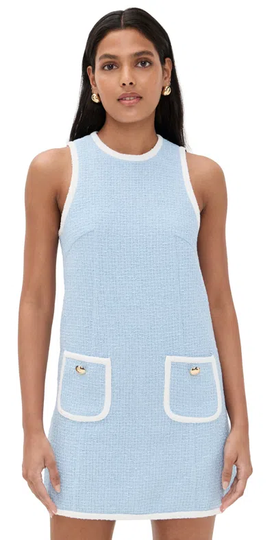 Cinq À Sept Contrast Auden Dress Whispering Sky/white