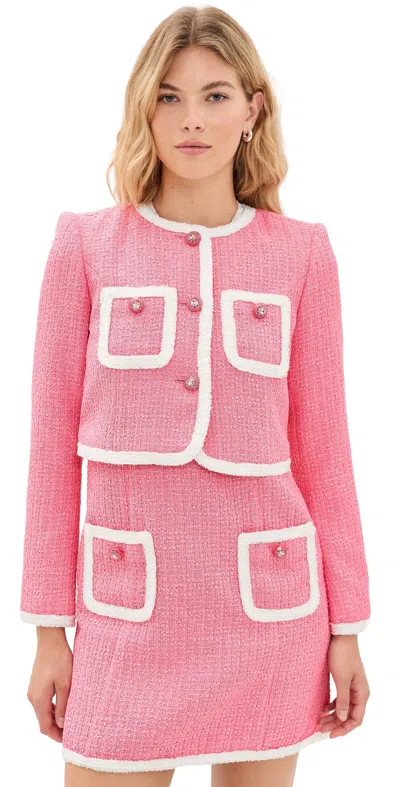 Cinq À Sept Contrast Auden Jacket Elle Pink/white