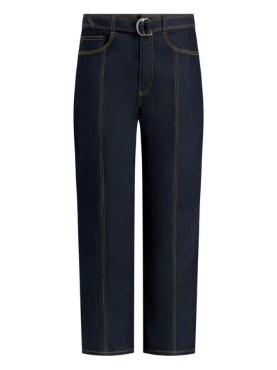 Cinq À Sept Contrast-seams Jeans In Blue