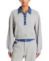Cinq À Sept Cinq A Sept Corenna Denim Collar Pullover Sweatshirt In Gray