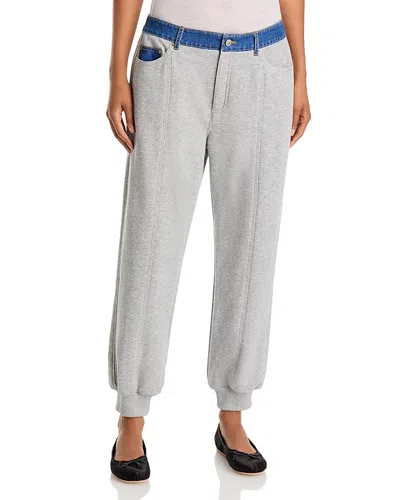 Cinq À Sept Cinq A Sept Corenna Denim Trim Jogger Pants In Gray