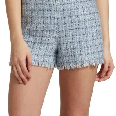 Cinq À Sept Coronado Tweed Shorts In Periwinkle In Blue