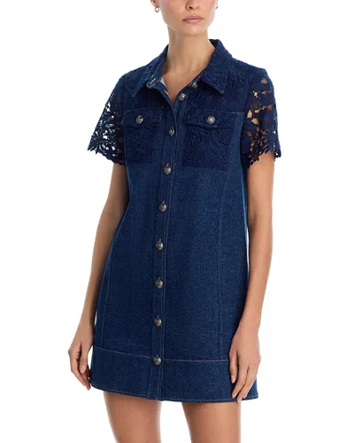 Cinq À Sept Cinq A Sept Cortland Lace Dress In Blue