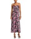Cinq À Sept Kasia Floral Print Sleeveless Dress In Black/mauve Orchid