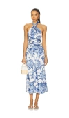 Cinq À Sept Costal Bouquet Coli Dress In Endless Sky Multi In Blue