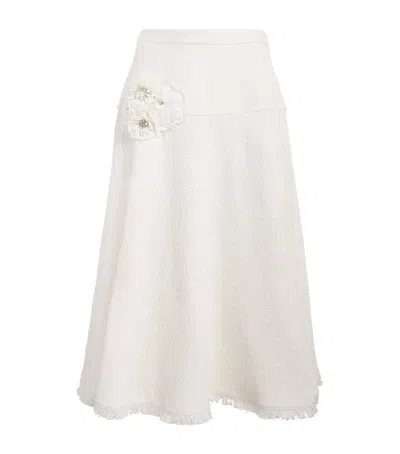 Cinq À Sept Cotton Henriette Midi Skirt In White