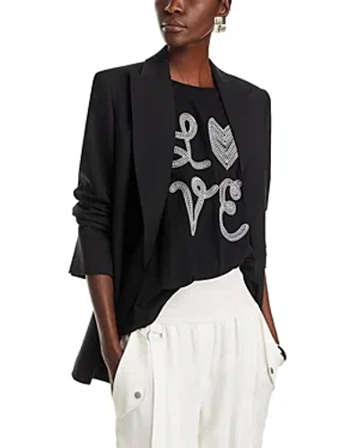 Cinq À Sept Love Heart Print Short-sleeve Cotton T-shirt In Black/plaster