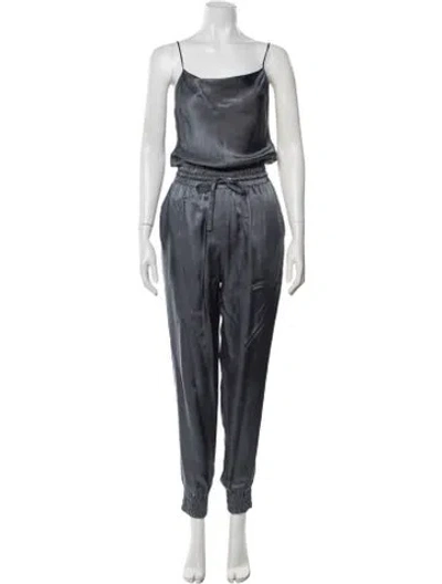 Pre-owned Cinq À Sept Cowl Neck Jumpsuit In Blue