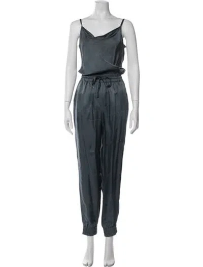 Pre-owned Cinq À Sept Cowl Neck Jumpsuit In Blue