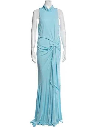 Pre-owned Cinq À Sept Cowl Neck Long Dress In Blue