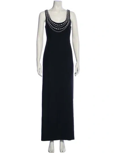 Pre-owned Cinq À Sept Cowl Neck Long Dress W/ Tags In Blue