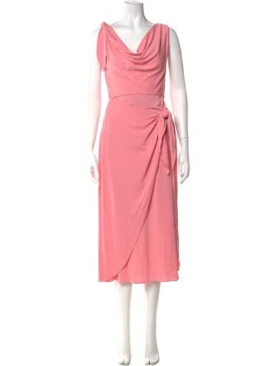 Pre-owned Cinq À Sept Cowl Neck Long Dress W/ Tags In Pink