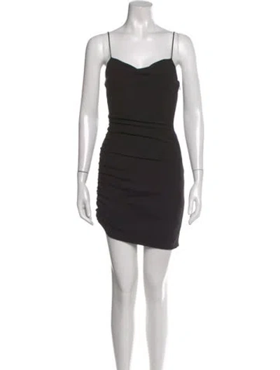 Pre-owned Cinq À Sept Cowl Neck Mini Dress In Black