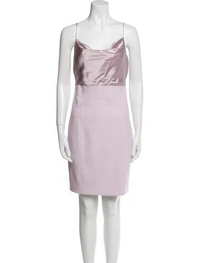 Pre-owned Cinq À Sept Cowl Neck Mini Dress In Purple