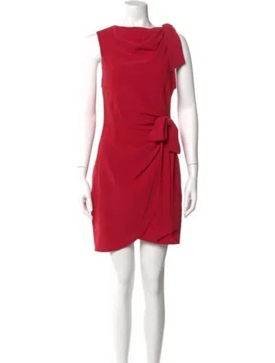 Pre-owned Cinq À Sept Cowl Neck Mini Dress In Red