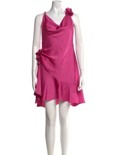 Pre-owned Cinq À Sept Cowl Neck Mini Dress W/ Tags In Pink
