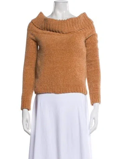 Pre-owned Cinq À Sept Cowl Neck Sweater In Brown