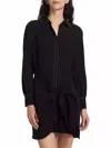 Cinq À Sept Gaby Tie Waist Long Sleeve Shirtdress In Multi