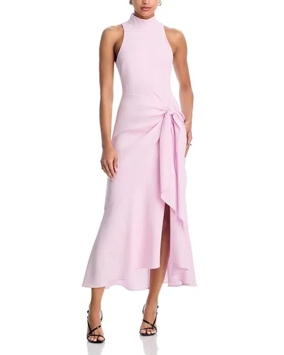 Cinq À Sept Cinq A Sept Crepe Rori Tie Waist Turtleneck Dress In Pink