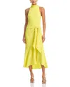 Cinq À Sept Cinq A Sept Crepe Rori Tie Waist Turtleneck Dress In Starfruit