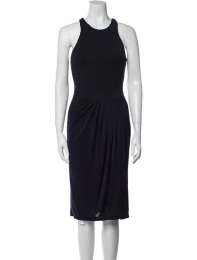 Pre-owned Cinq À Sept Crew Neck Knee-length Dress In Blue