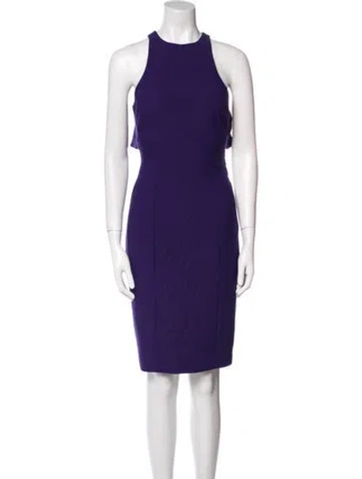 Pre-owned Cinq À Sept Crew Neck Knee-length Dress In Purple