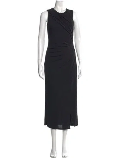 Pre-owned Cinq À Sept Crew Neck Long Dress In Blue