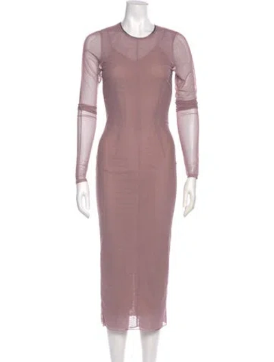 Pre-owned Cinq À Sept Crew Neck Long Dress In Pink